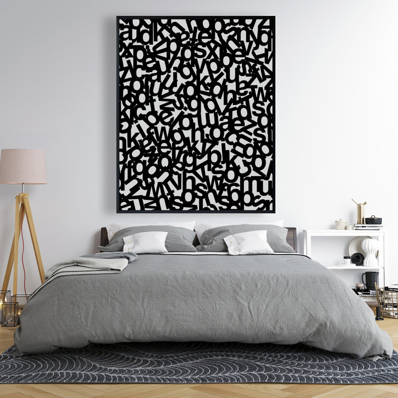 Alphabet - Toile encadrée monochrome pour le bureau