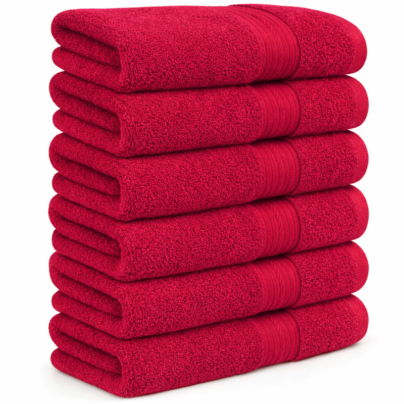 Essuie-mains à séchage rapide 100% coton 600 g / m² , Rouge