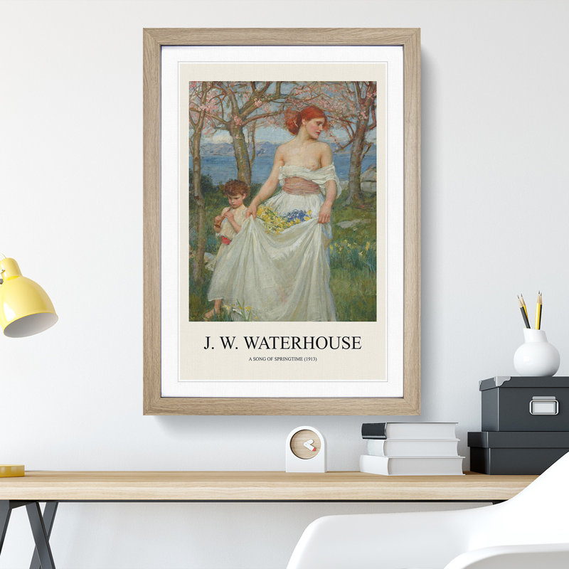 A Song of Springtime by John William Waterhouse - Picture Frame Painting, Oak Framed, 48cm H x 36cm W x 2cm D