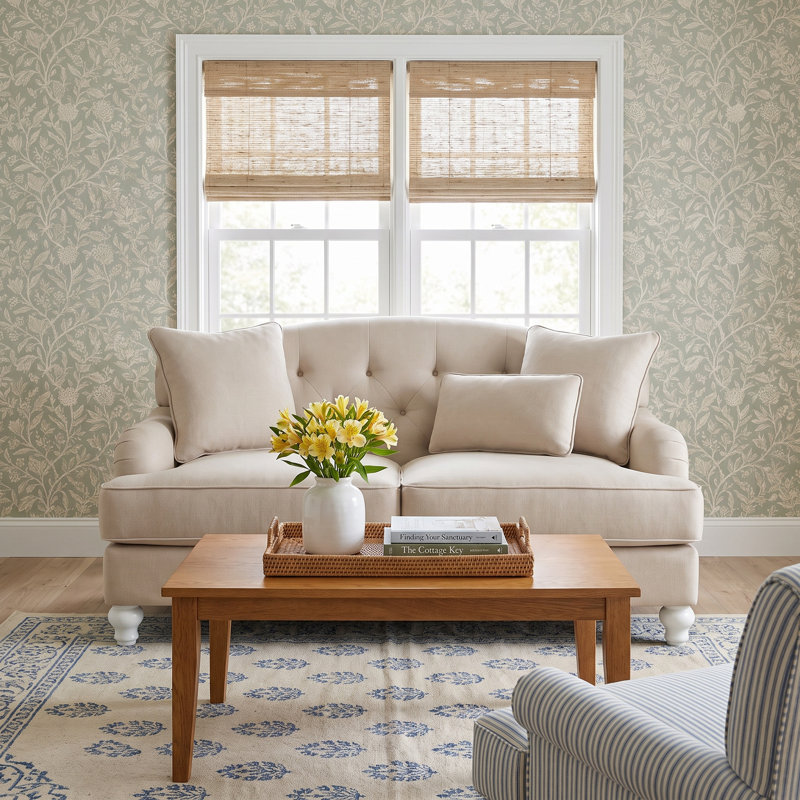 Sullivan Upholstered 65'' Loveseat, Craftwood 45 Dark Gray Performance Chenille, Pecan, Yes