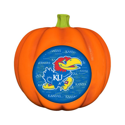 NCAA Kansas, décoration de citrouille en résine à logo 3D | 10 po