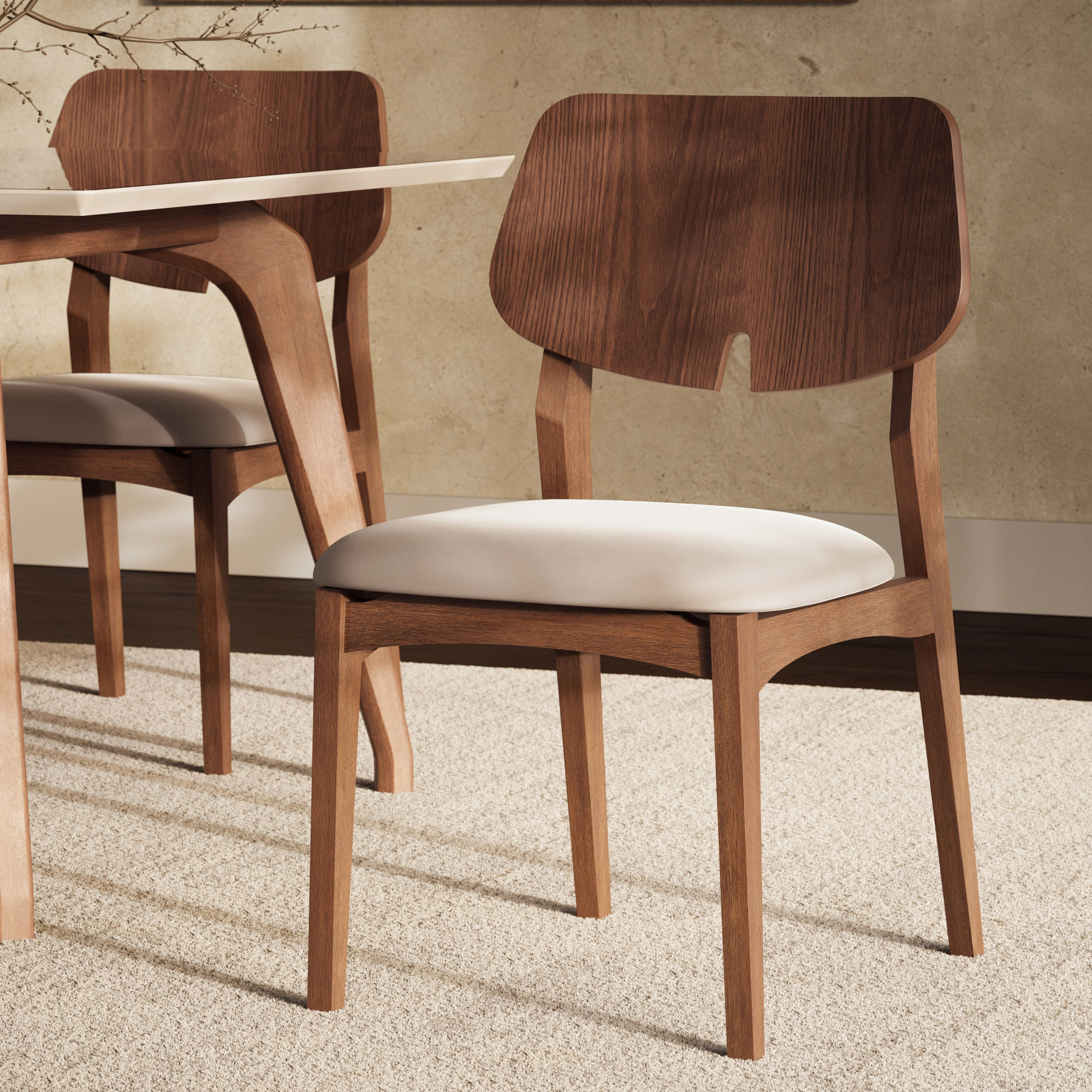 Dyron Side Chair, Cream/Domasco