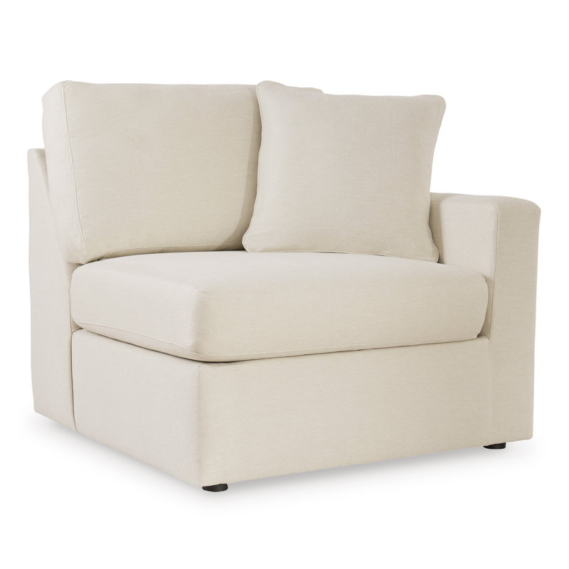 Braintree 4-Piece Sectional With Chaise And Audio Console, Polyester beige, Orienté à gauche (vu de face)