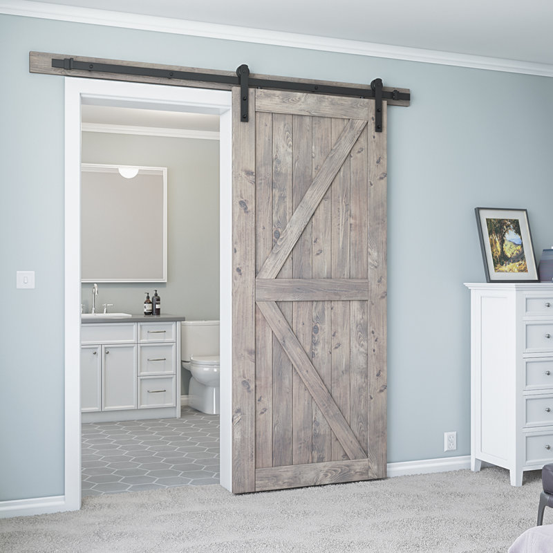 Ensemble de quincaillerie standard pour porte de grange simple (porte non incluse), 79,2 po