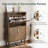 Hidden Shoe Storage Cabinet With 2 Flip Drawers, Line Groove Design, Freestanding Shoe Organizer For Entryway, Hallway, Walnut/