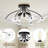 3-Light Modern Semi Flush Mount Ceiling Light, Black Ceiling Lamp With Ruffled Floral Glass Shades, Low Profile Close To Ceiling Light Fixture For Bedroom Kitchen Living Room Entryway-1100187298