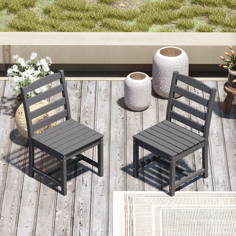 Ensemble de chaises de patio HDPE toutes saisons (ensemble de 2), Gris