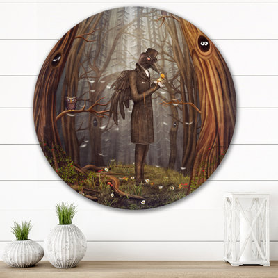 Raven, homme dans la forêt - impression sans cadre