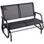 Balancelle de patio double, 2 bancs oscillants d'extérieur. Gris. Surface en toile confortable, à séchage rapide et à l'eau. Structure en acier thermolaquée pouvant supporter jusqu'à 440 lb Fauteuil à bascule lisse, convient à