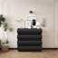 Commode noire moderne à 8 tiroirs pour chambre à coucher avec rangement large, sans poignée-1607974183