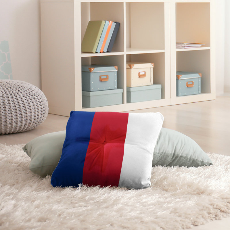  Coussin de sol touffeté, 26 po x 26 po, Rouge