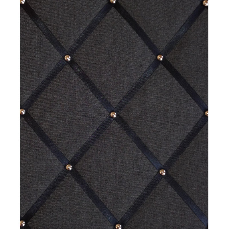 Fabric Covered, 60cm H x 48cm W, Black/Chrome