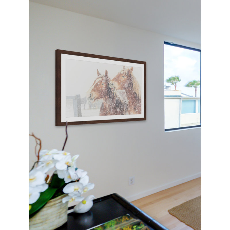 « happy chevaux », reproduction d’art encadrée, H 12 po x l 18 po x P 1,5 po