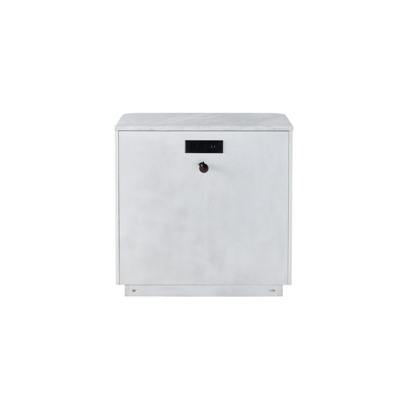 30" White Carrara Stone Top Paris Nightstand