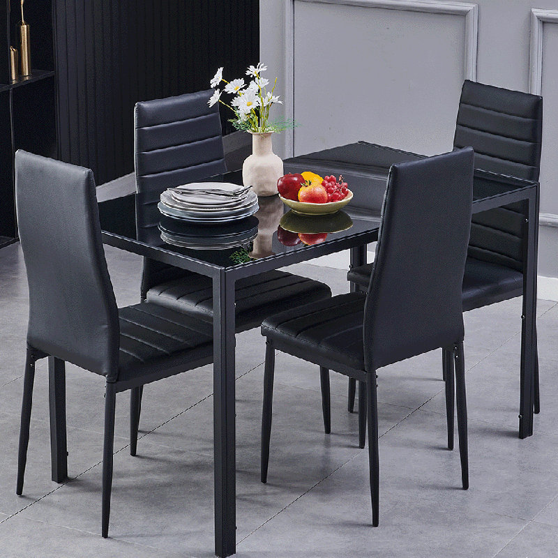 4 - Person Dining Set, Black, Black, Black