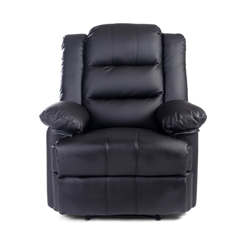Manual Leather Match Manual Recliner, Black