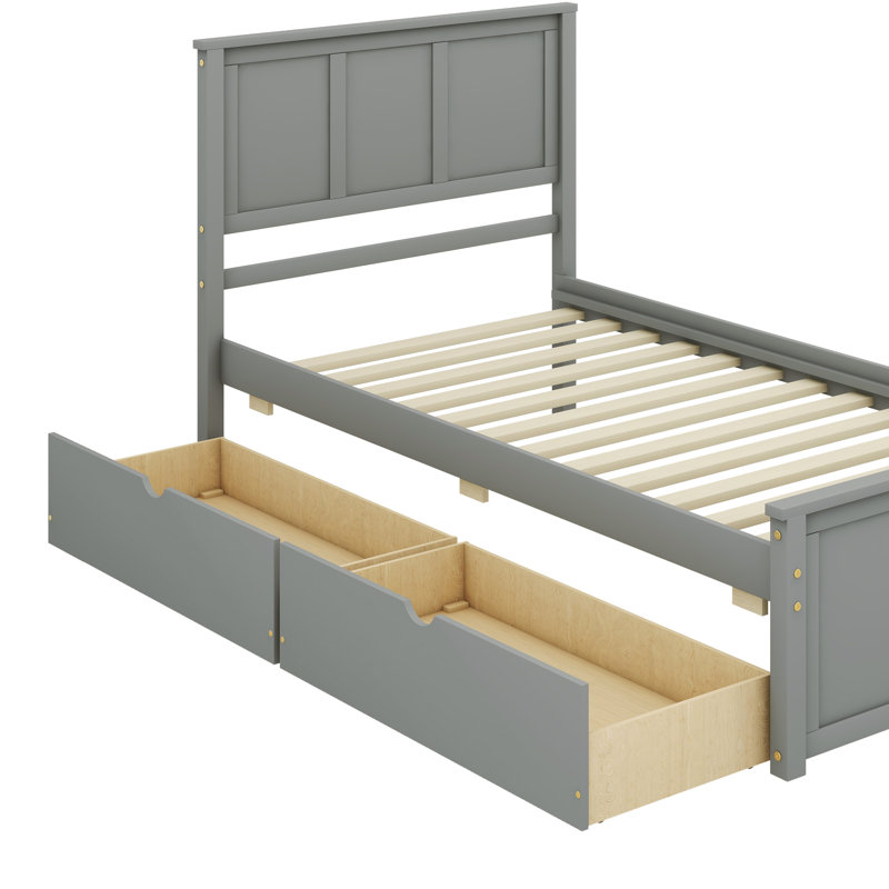 Lit plateforme avec rangement Tarrel, gris