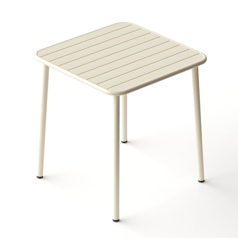 Table carrée d'extérieur avec motif imperméable, Blanc