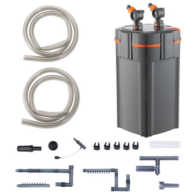 Filtre d'aquarium 660 GPH, filtre externe à 5 étapes 235 gallons, 25 W, filtre interne ultra-silencieux avec protection UV, filtre submersible multifonction pour aquariums