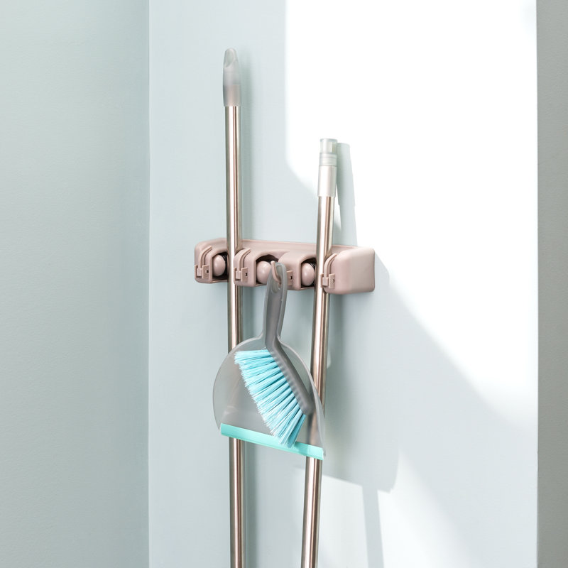 Plastic 3 Slot Mop and Broom Organizer