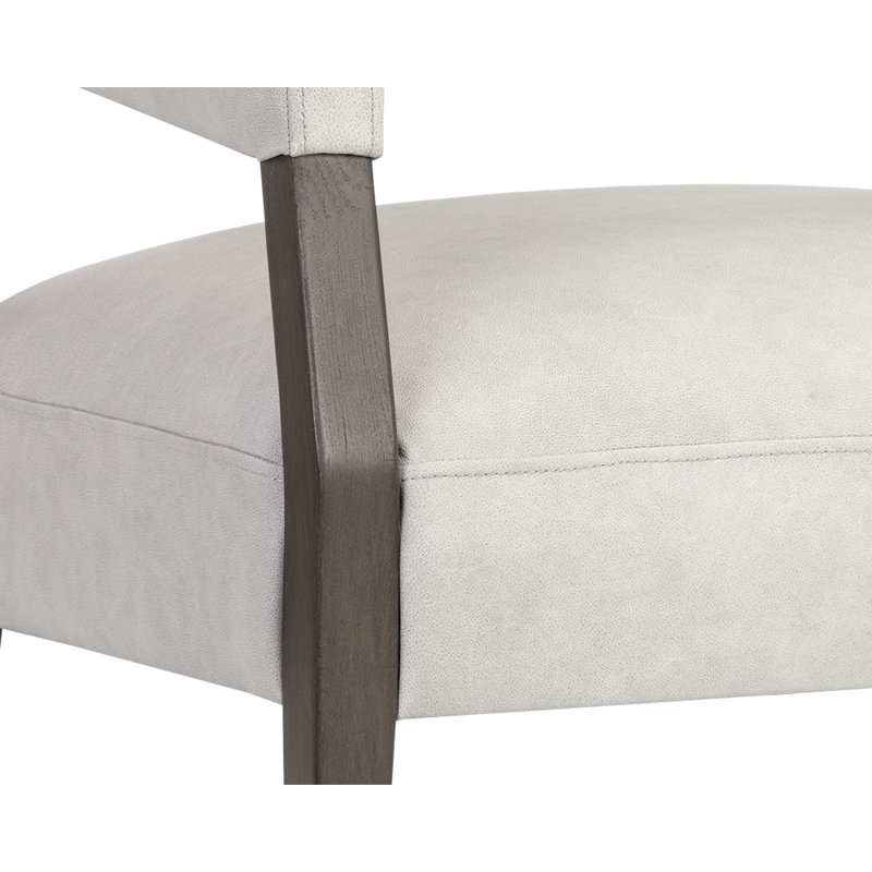 Carlyle Lounge Chair, Grey Genuine Leather