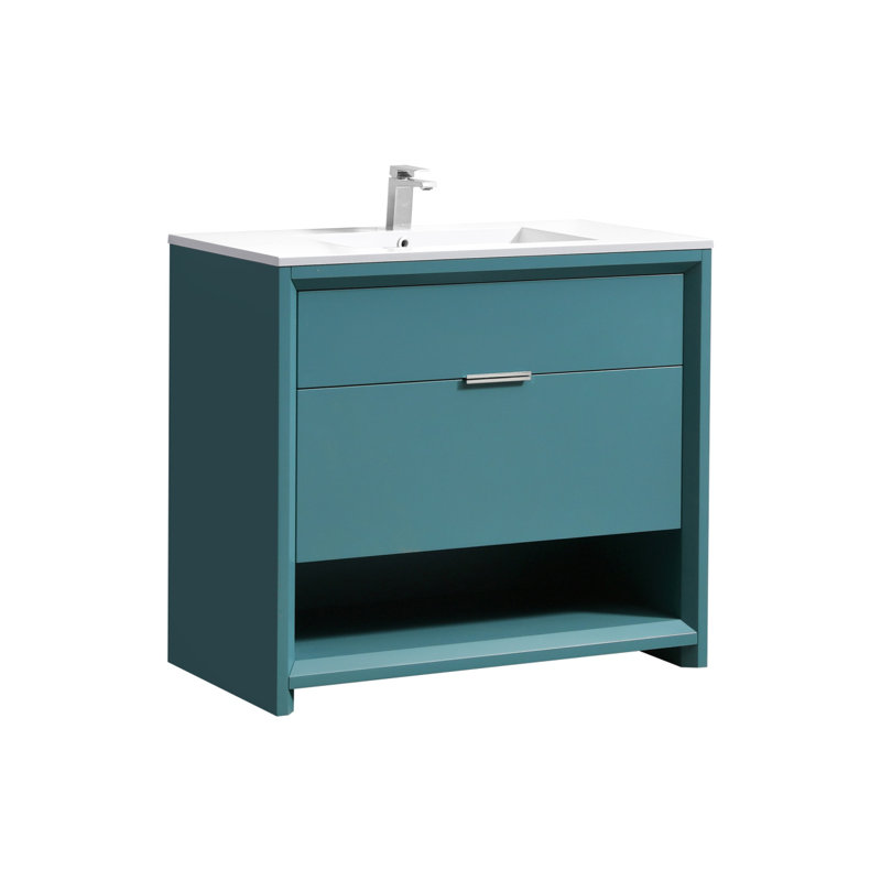 Ensemble de meuble-lavabo simple 40 po, Vert sarcelle
