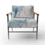 Fauteuil d'appoint décoratif en velours blanc et gris-2012201457