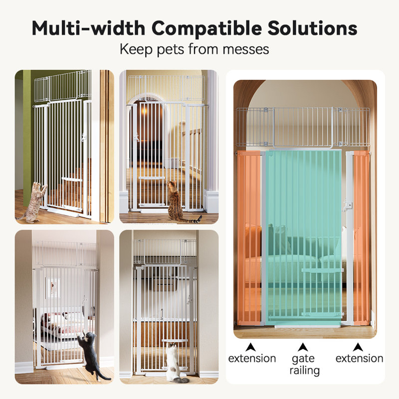 Tall Pet Gate Petmaker 4-Panel Wooden Freestanding Folding Pet