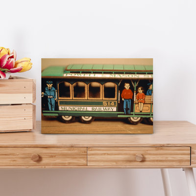 Close-Up Of Retro Style Toy San Francisco Cable Car Vintage Wall Art