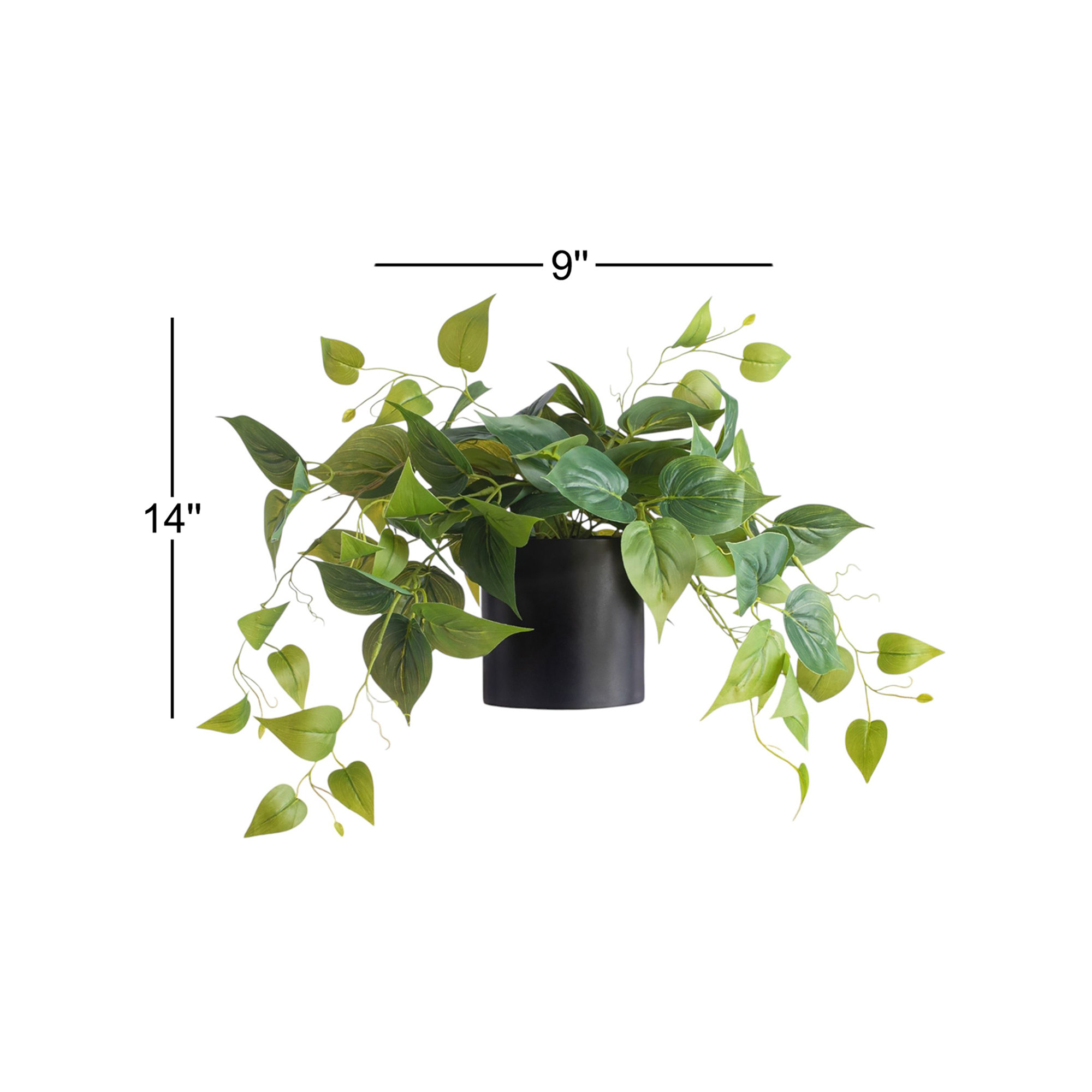 Faux Foliage Plant in Ceramic Pot, Black, 1