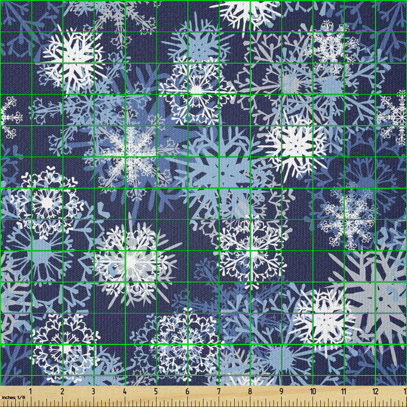 Deriel Ornate Snowflakes Blizzard Multi-Purpose Fabric