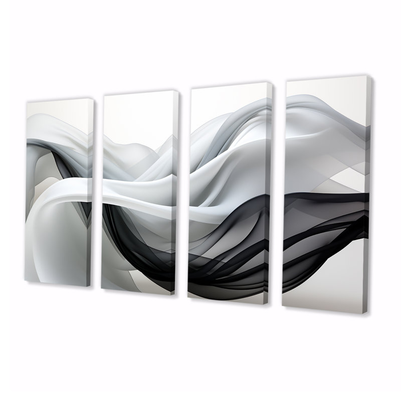 Ensemble d'art mural liquide 4 pièces, H 28 po x l 48 po
