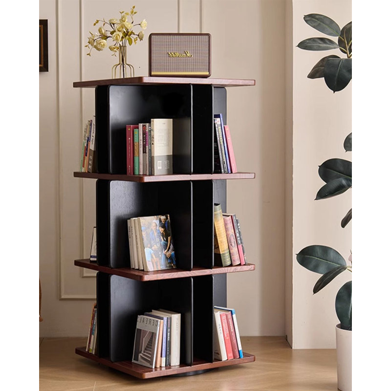 Modern Solid Wood 360 Swivel Bookcase