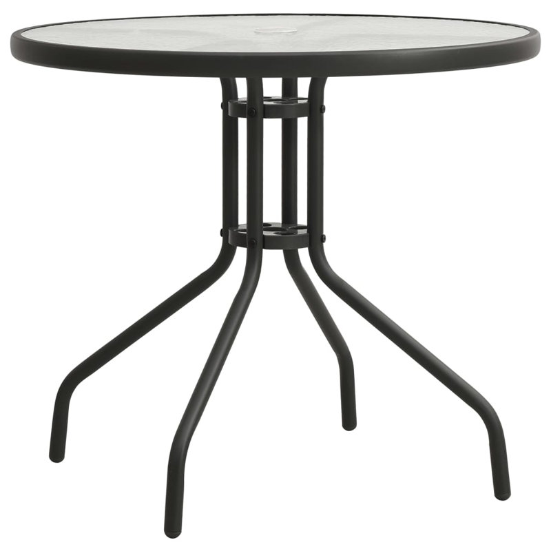 Table d'extérieur en verre Meral, H 28 po x l 31,5 po x L 31,5 po