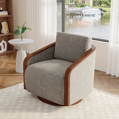Upholstered Swivel Barrel Chair