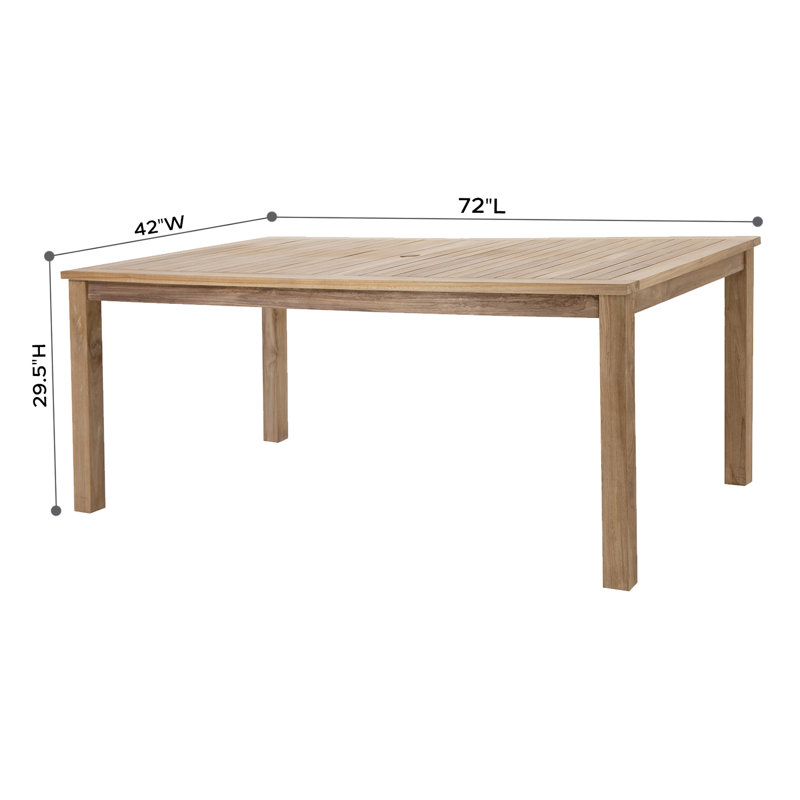 Ensemble repas d'extérieur en teck Huntington 7 pièces avec Sunbrella Huntington, Sunbrella® granit