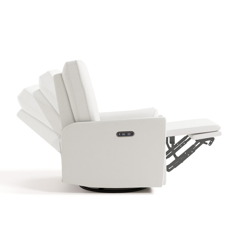 Santorini Deluxe Power Recliner Swivel Glider, Ivory Basketweave