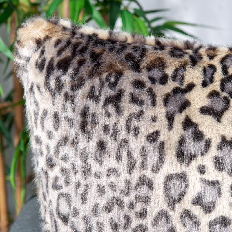 Animal Print Feather Reversible Throw Pillow
