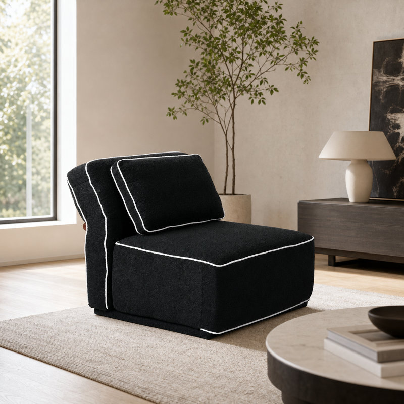 Canapé sans accoudoirs Adonia, Black