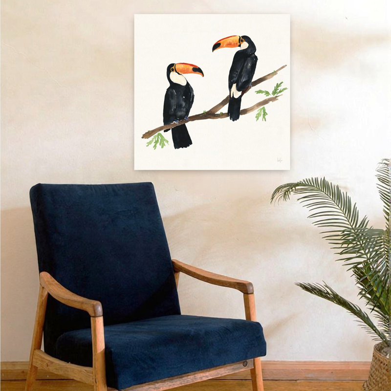 Art tropical, oiseau tropical, oiseau, art tropical, H 24 po x l 24 po