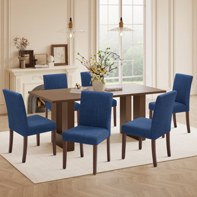Oakridge Fabric Upholstered Parsons Side Dining Chair with Solid Rubberwood Legs, High-Density Foam Cushion