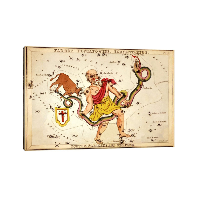 Ophiuchus, 1825 by Sidney Hall - Wrapped Canvas Gallery-Wrapped Canvas Giclée, 66.04 cm H x 45.72 cm W x 1.91 cm D