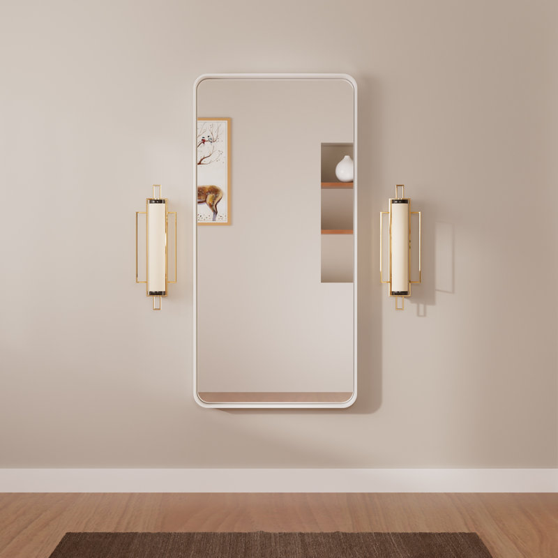 Miroir d'appoint Tyro, Blanc, 48 po x 24 po, Rectangulaire