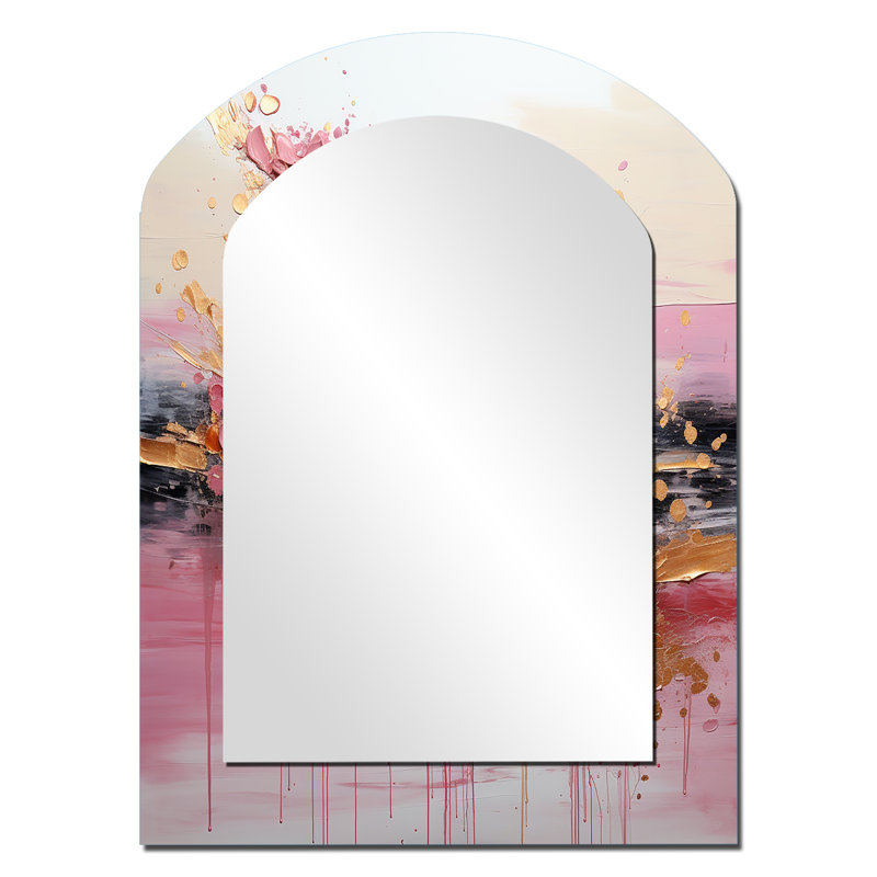 Or et rose moderne liquide formes II, 34 po x 25 po