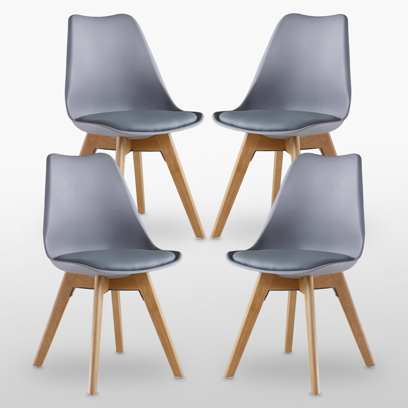 Thomasin Upholstered Dining Chair, Grey, 4