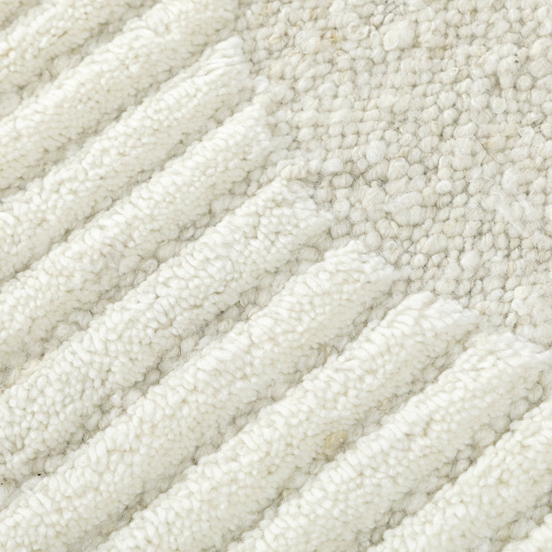 Rectangle Geometric Flatweave Wool/Cotton Area Rug in Ivory/Gray, Rectangle 7'6" x 9'6"