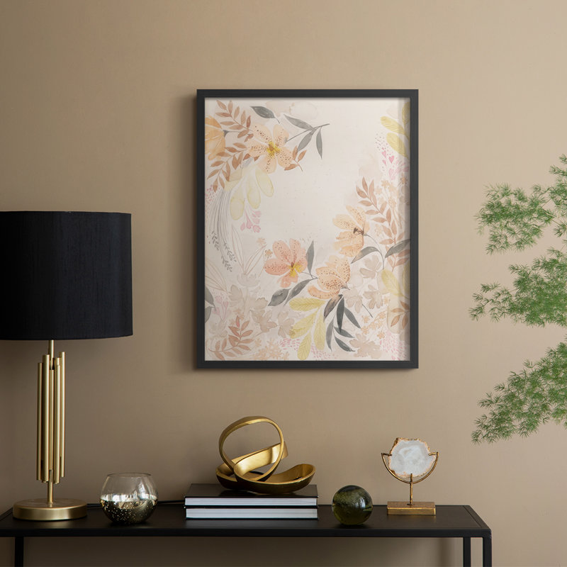Windswept Wildflowers I, reproduction encadrée - bois massif, 30" H x 24" W, Noir, noir, noir, noir