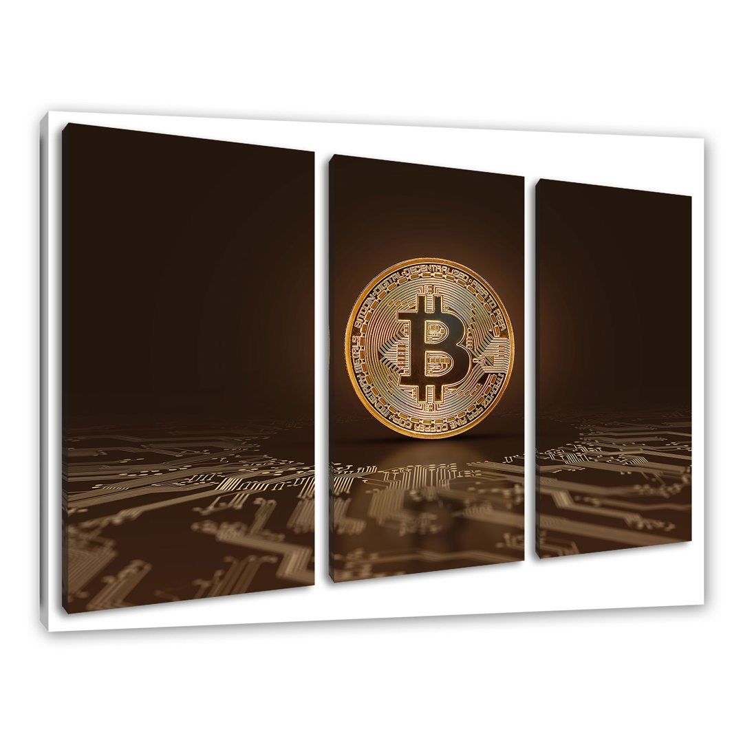 Leinwandbild Bitcoin BTC mit Grafikkarte