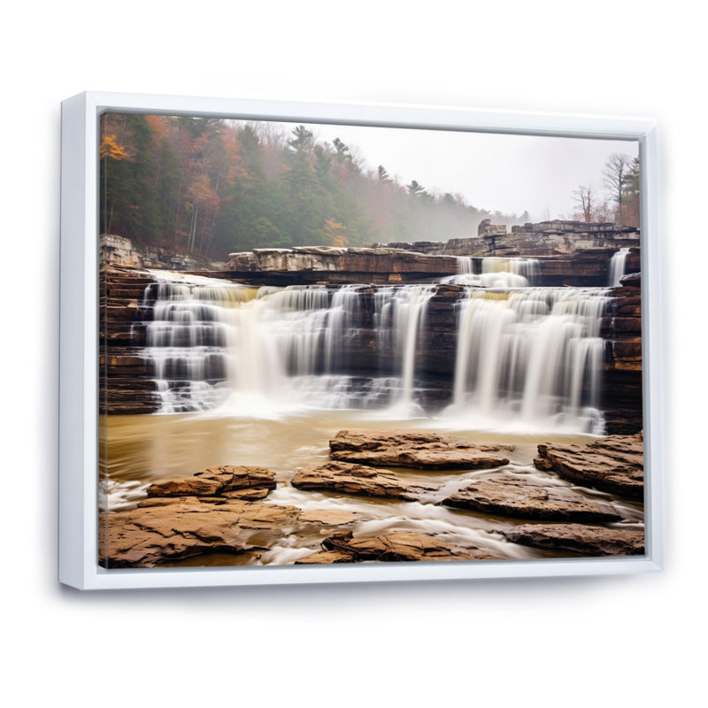Alabama Water Cascades Beauty I - impression, H 12 po x l 20 po x P 1 po, Cadre flottant blanc
