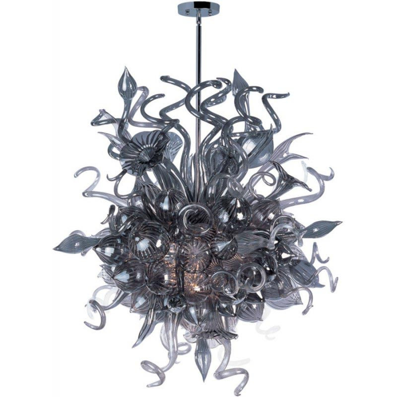 Lustre 18 lumières Murana, Chrome poli, Rouge, 52” Wide x 62” Height